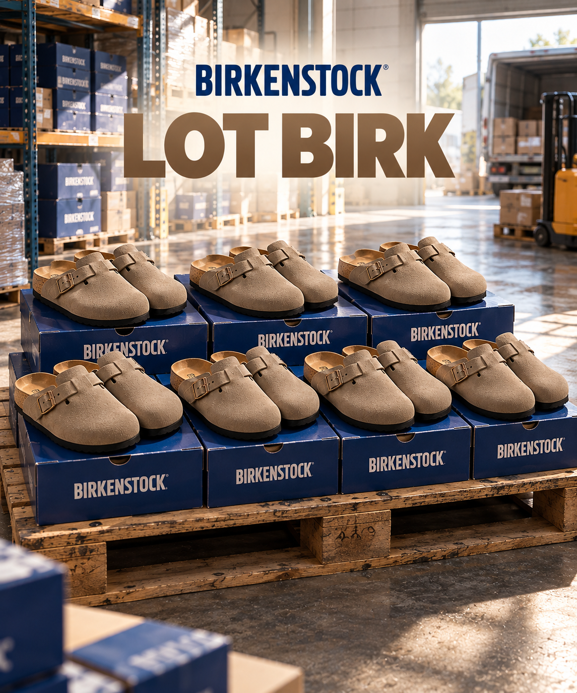 Birkenstock — Lot 25 paires Birkenstock Boston Taupe
